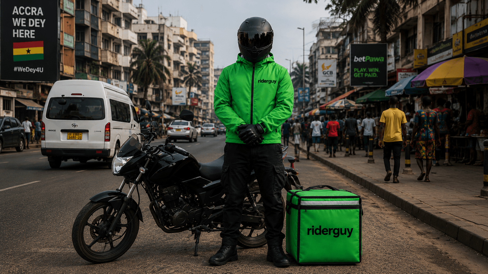 RiderGuy fleet — trusted, trained, branded riders